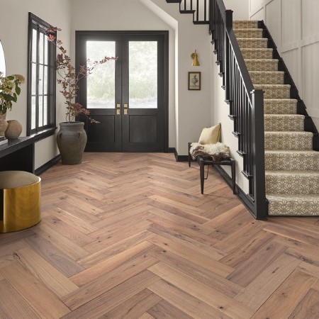 Anderson Tuftex Revival Walnut Herringbone Sirocca Hardwood Room Scene
