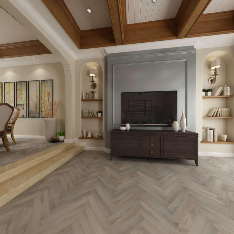 Artisan Hardwood Innova SPC Herringbone Conway Creek Vinyl Room Scene