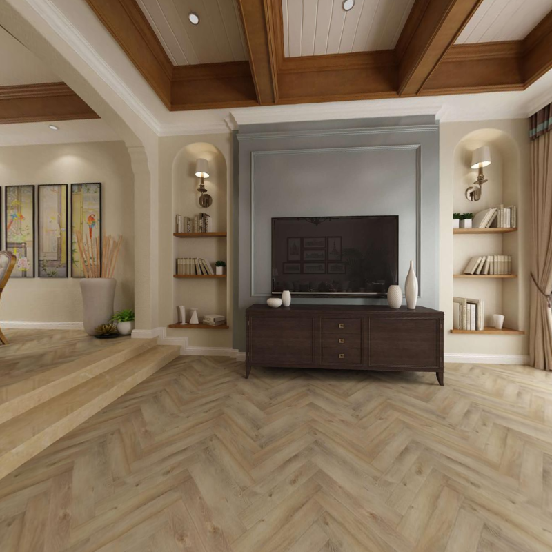 Artisan Hardwood Innova SPC Herringbone Sandpoint Vinyl Room Scene