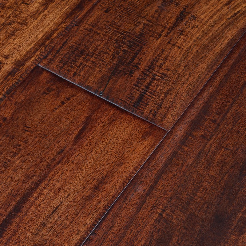 Artisan Hardwood Timberline Distressed Acacia Distressed Cocoa Brown Hardwood Room Scene