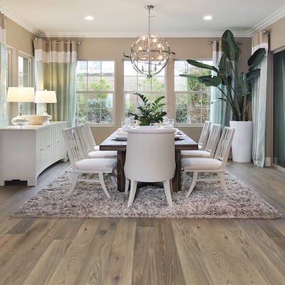 DM Flooring Modern Craftsman Coastal Lakeside Hardwood Room Scene