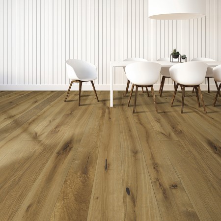 DM Flooring Paladio French White Oak Tobacco Barn Hardwood Room Scene