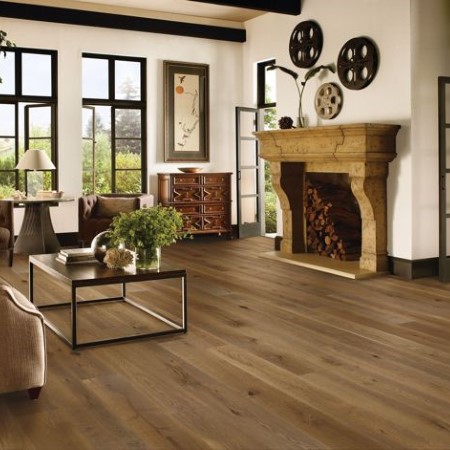 Hartco TimberBrush Platinum Directional Taupe Hardwood Room Scene