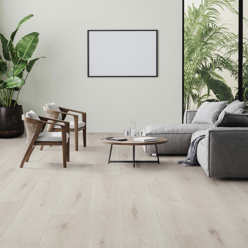 Megaclic AquaShield Snowdrop Laminate Room Scene