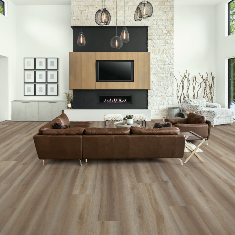 Mission Collection Cortana Maxx Floral Tan Vinyl Room Scene