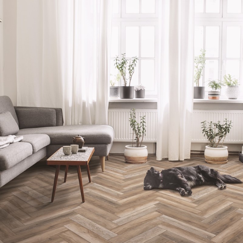 Mission Collection Palacio Cortana Plus Harvest Brown Vinyl Room Scene