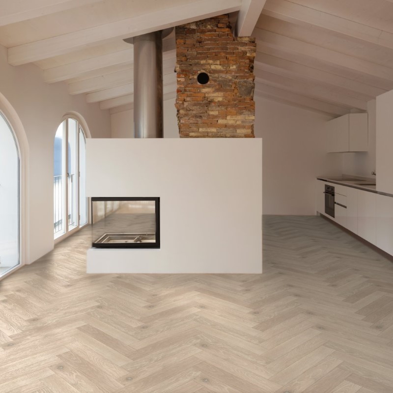 Monarch Plank Hardwood Lago Herringbone Garda Hardwood Room Scene