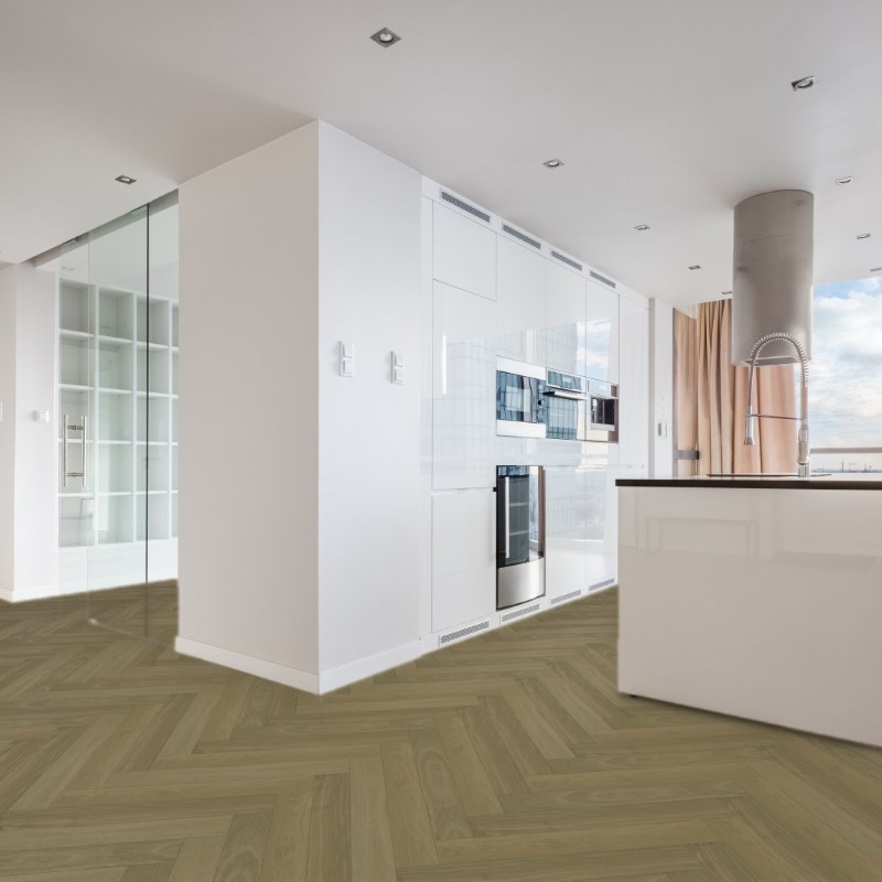 Monarch Plank Hardwood Verano Herringbone Terra Hardwood Room Scene