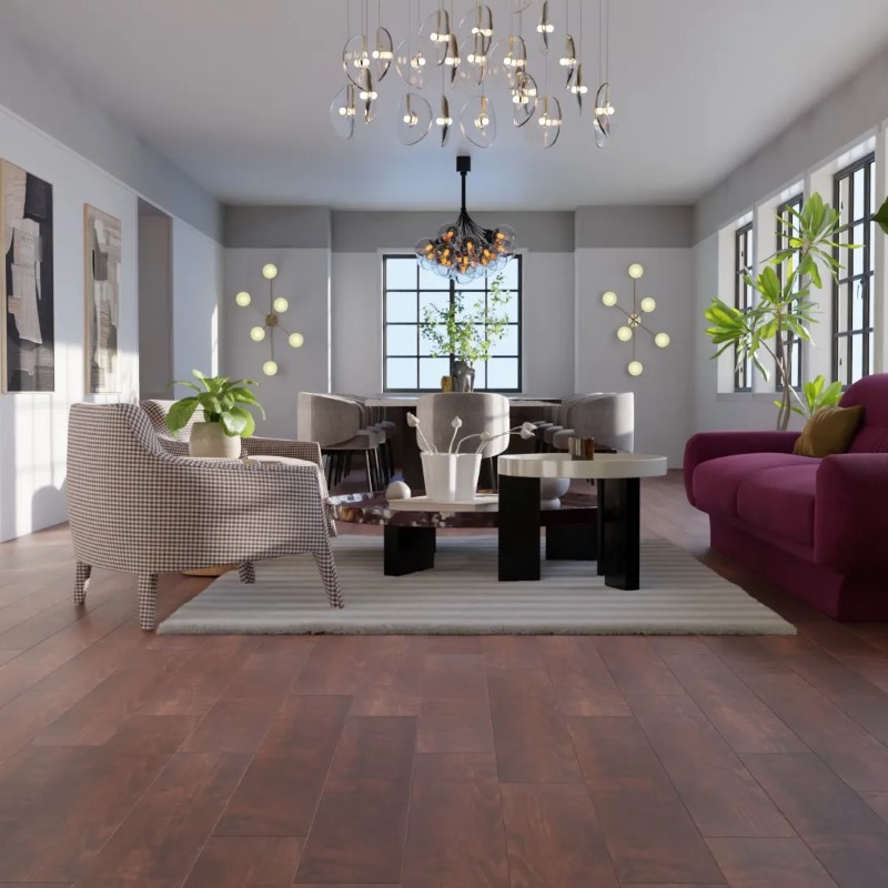 Pacific Direct Industries Exotic Delights Exotic Walnut Vinyl Room Scene