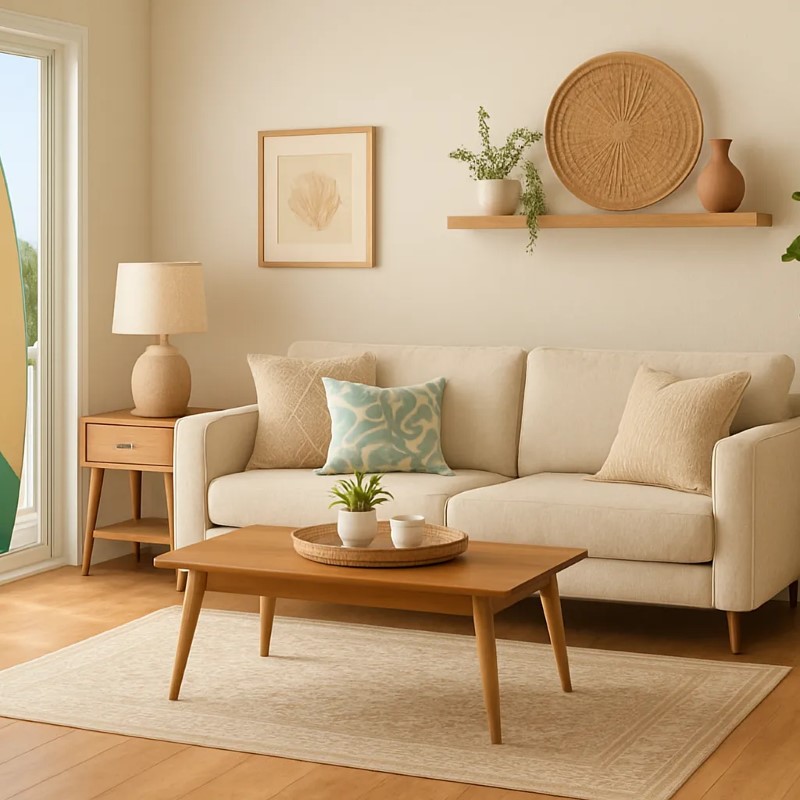 Pacific Direct Industries Exotic Delights Hawaiian Koa Vinyl Room Scene