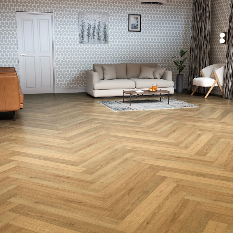 Pacific Direct Industries Poseidon Herringbone Hermes Laminate Room Scene