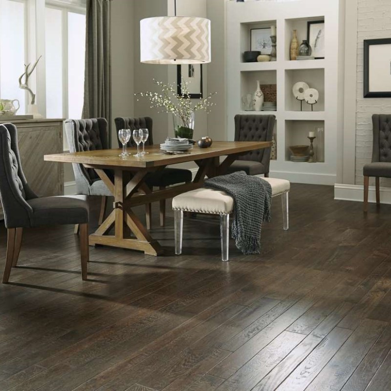 Somerset Hardwood Hand Crafted Royal Brown Hardwood Room Scene