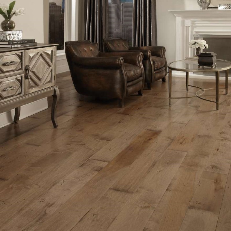 Somerset Hardwood Wide Plank Maple Mist Hardwood Room Scene